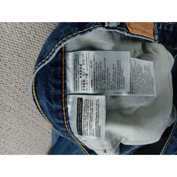 Levis 569 Denim Shorts Mens 38 Blue Wash Fade Loose Street Skate - Picture 5 of 14